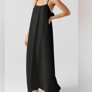 NEW sol Angeles black gauzy maxi dress
